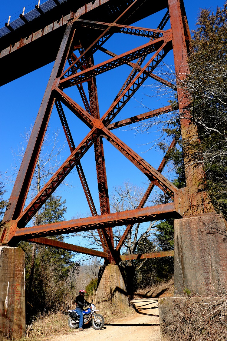 Under train tracks